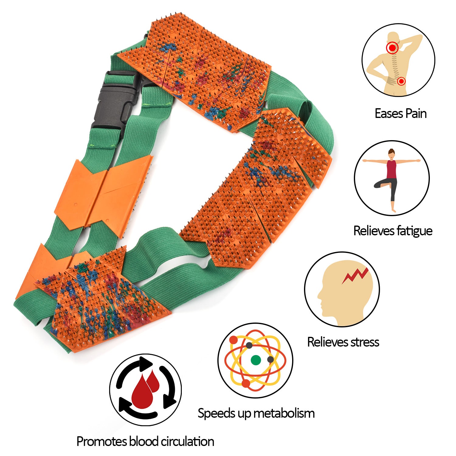 Acupressure belt for back pain. Applicator Lyapko for home use